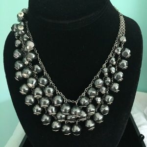 Multi-Strand Silver Bead & Chain Necklace